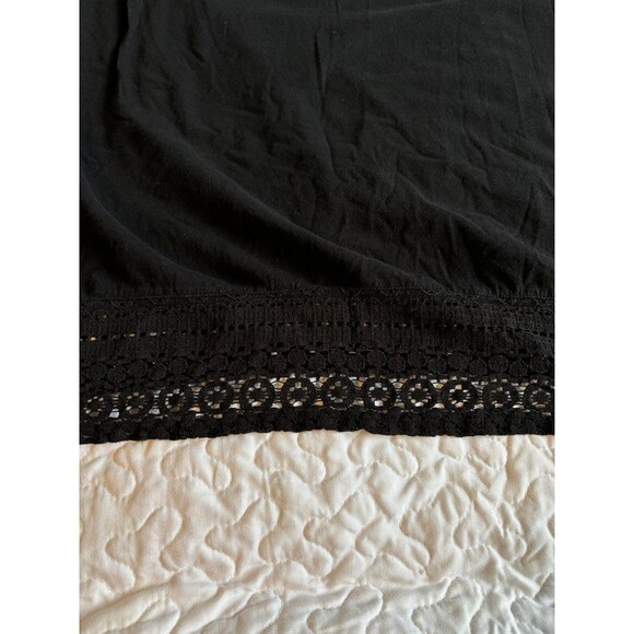 H & M embroidered black mid length tank dress size large - Picture 2 of 7